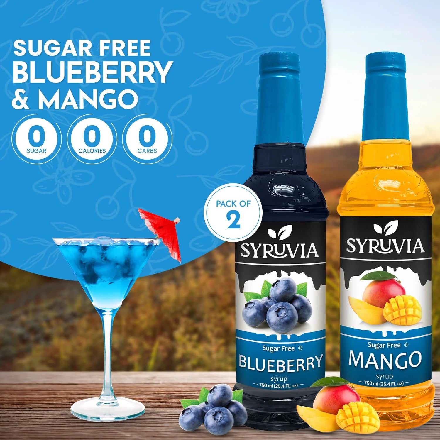 Mango blueberry syrup for drinks