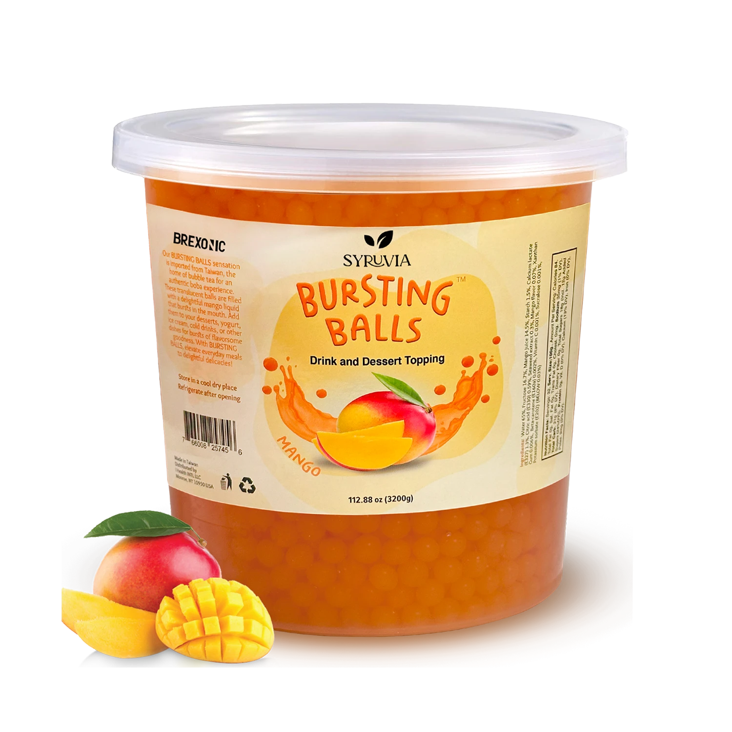 Mango bursting Balls dessert topping 