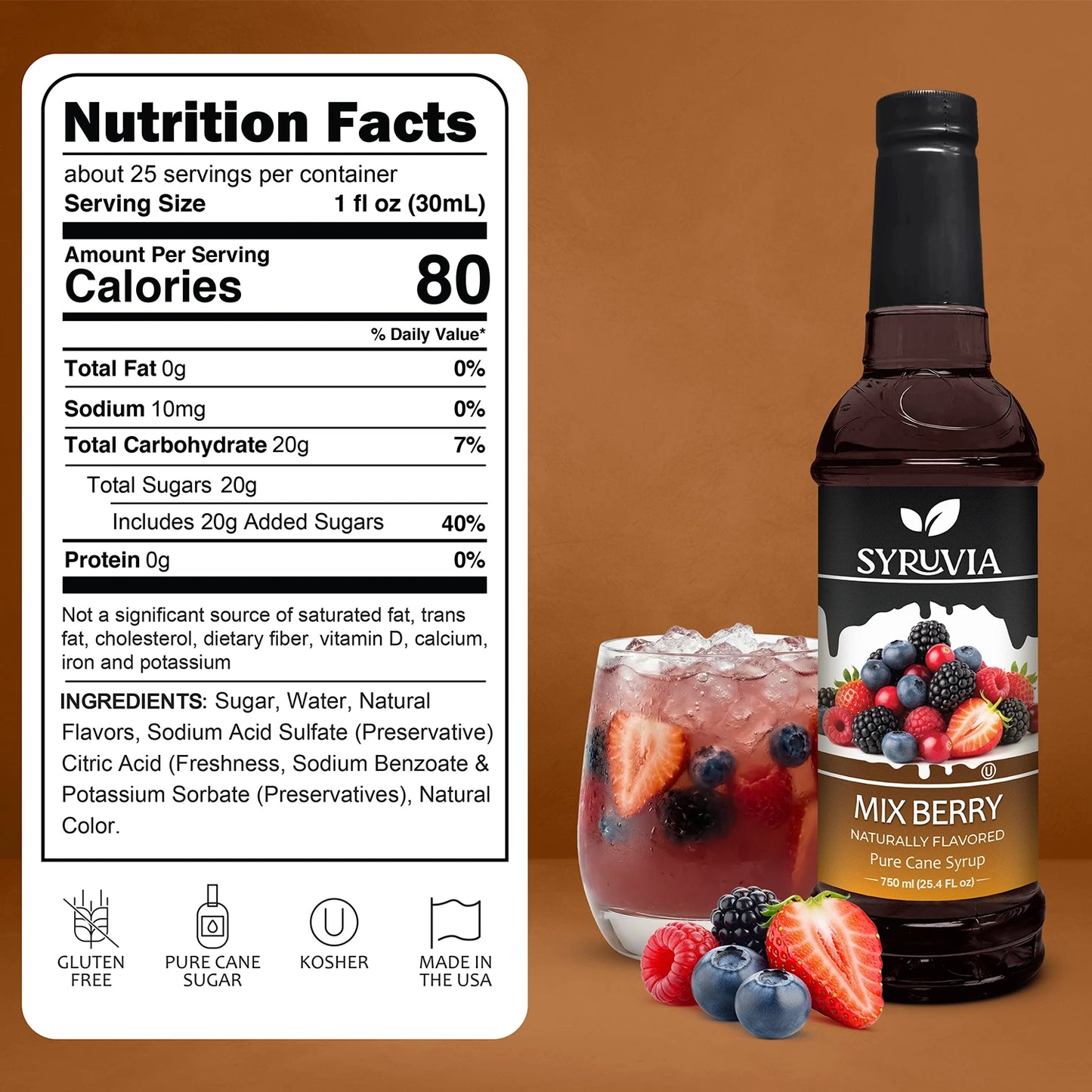 Mix Berry Syrup Nutrition Facts