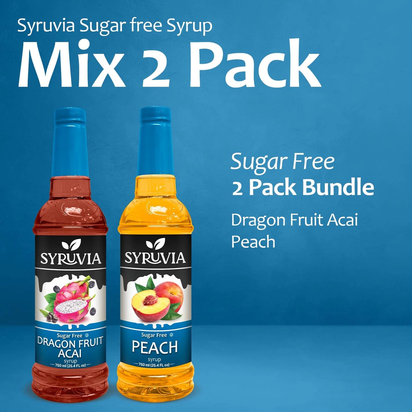 Mixed 2 pack Syrup dragon fruit peach