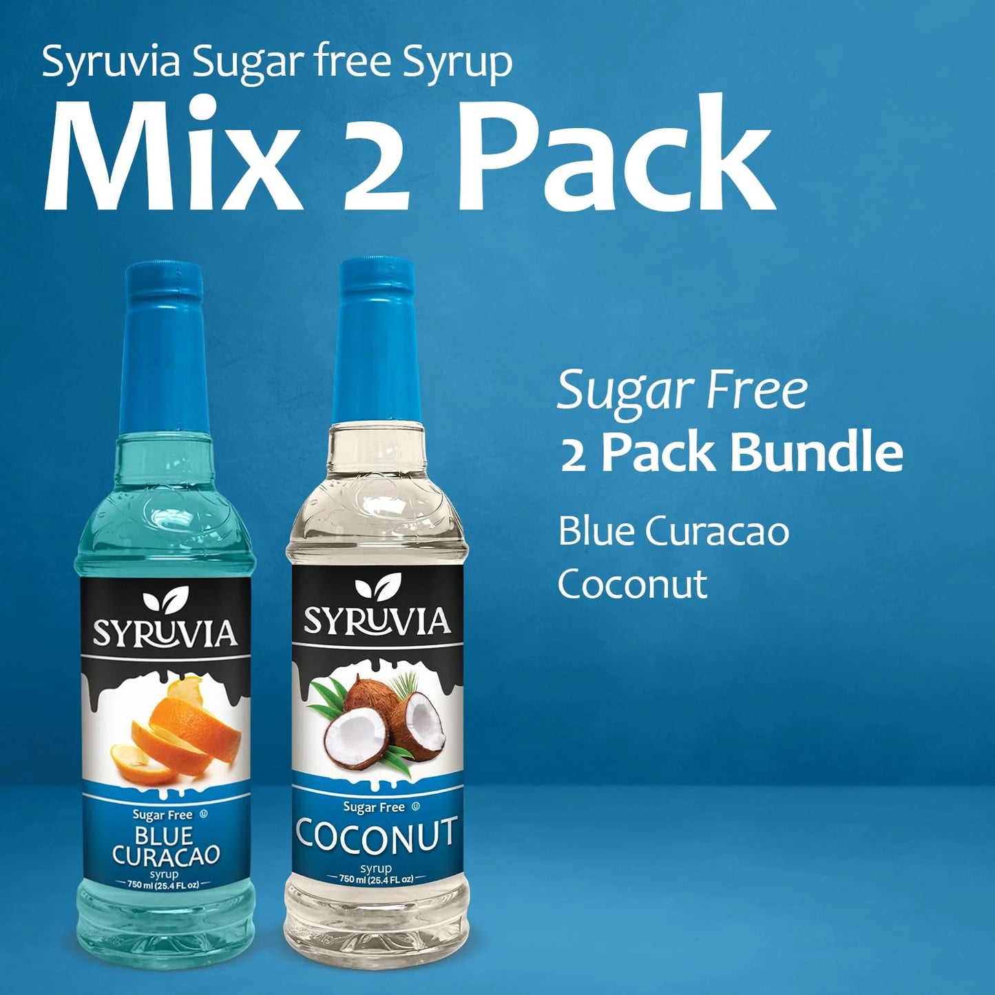 Mixed pack sugar free syrup coconut blue curacao