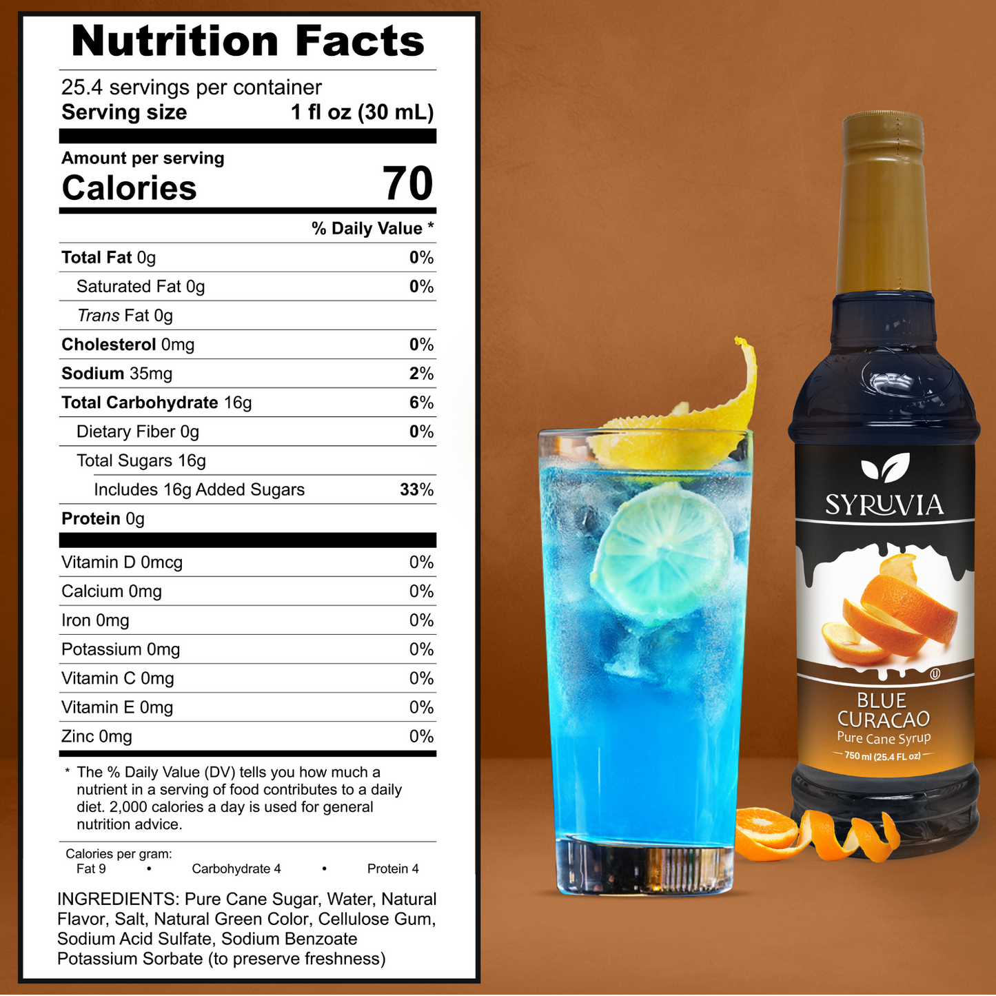 Non alcoholic Blue curacao