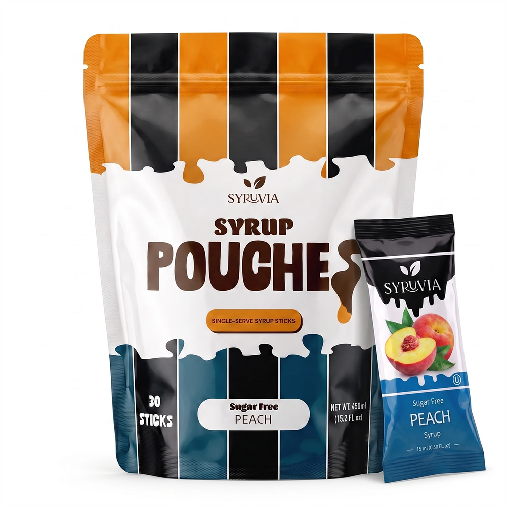 Sugar Free Peach Syrup Pouches
