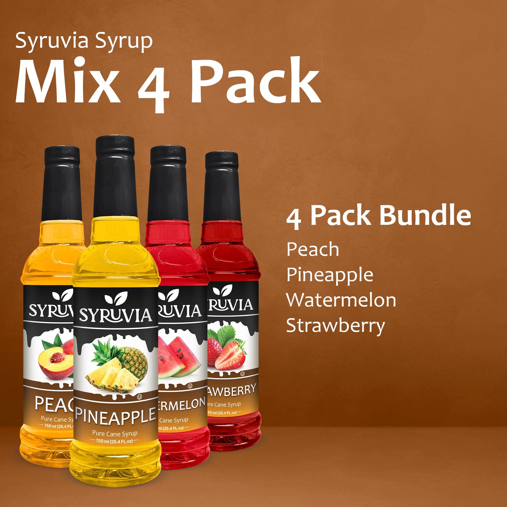 Peach Pineapple Watermelon Strawberry Syrups Mix
