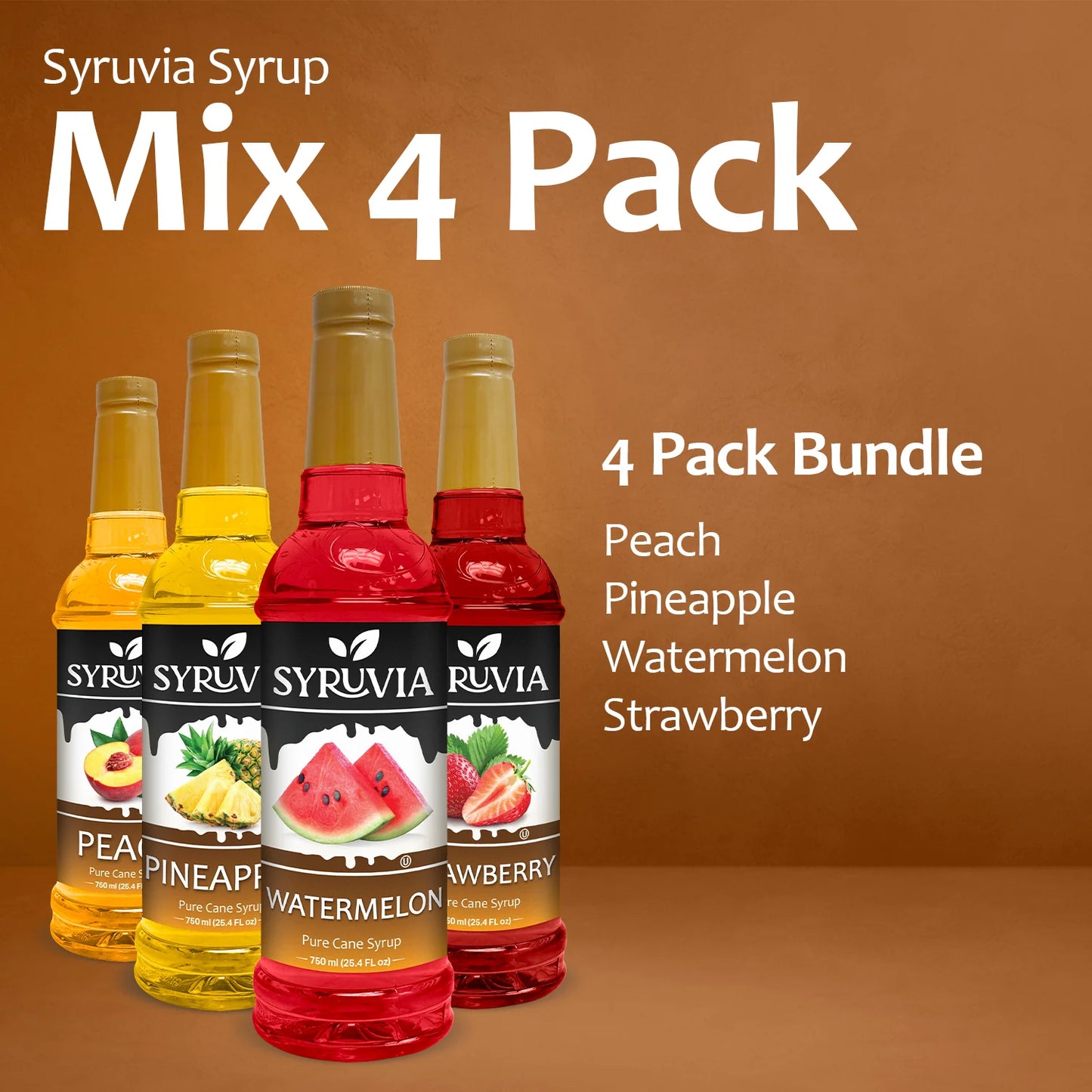 Peach Pineapple Watermelon Strawberry  flavored Syrup  for cocktails 