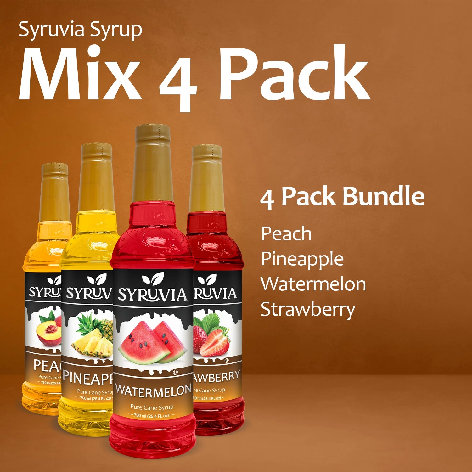  Peach Pineapple Watermelon Strawberry  flavored Syrup  for cocktails 