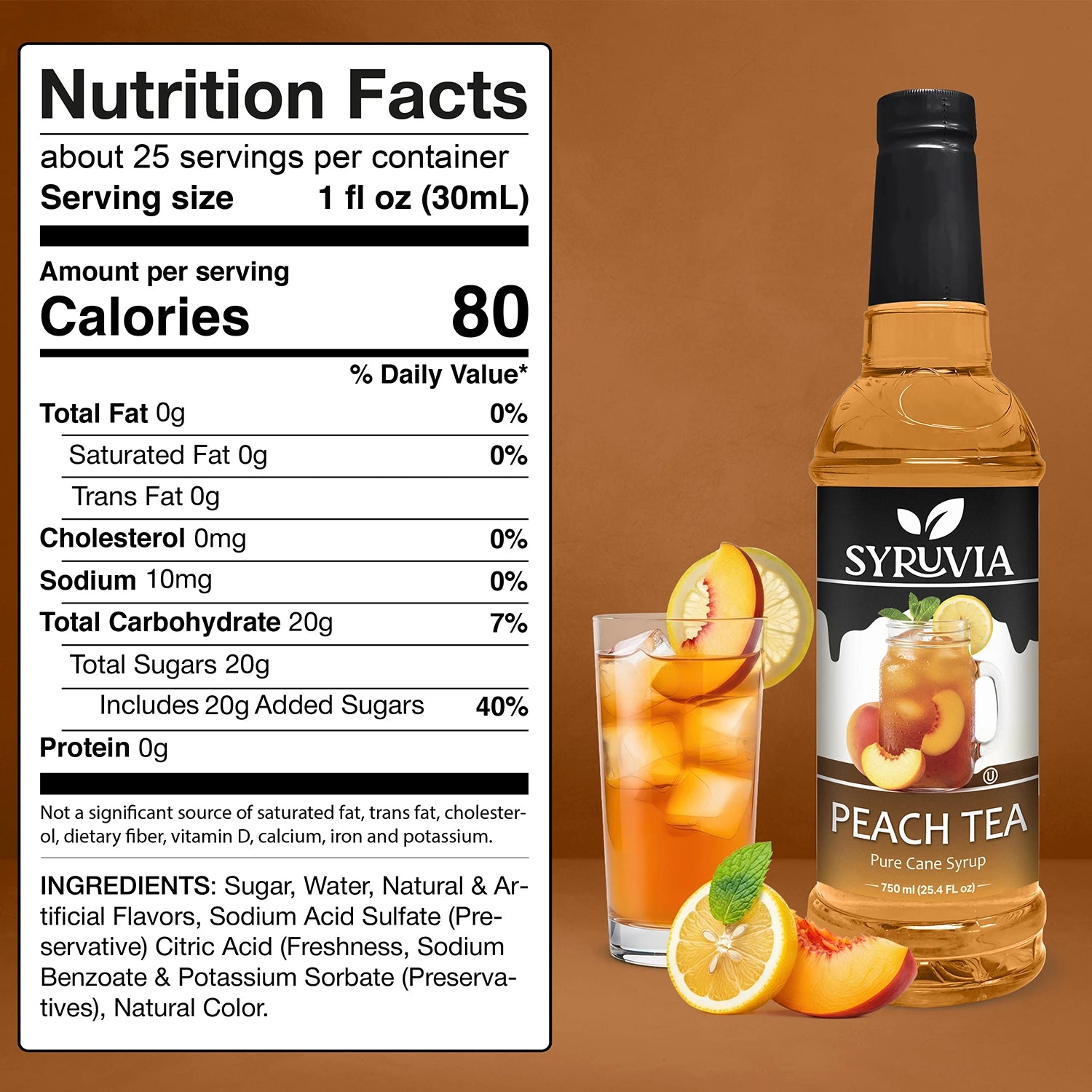 Peach Tea Syrup Nutrition Facts