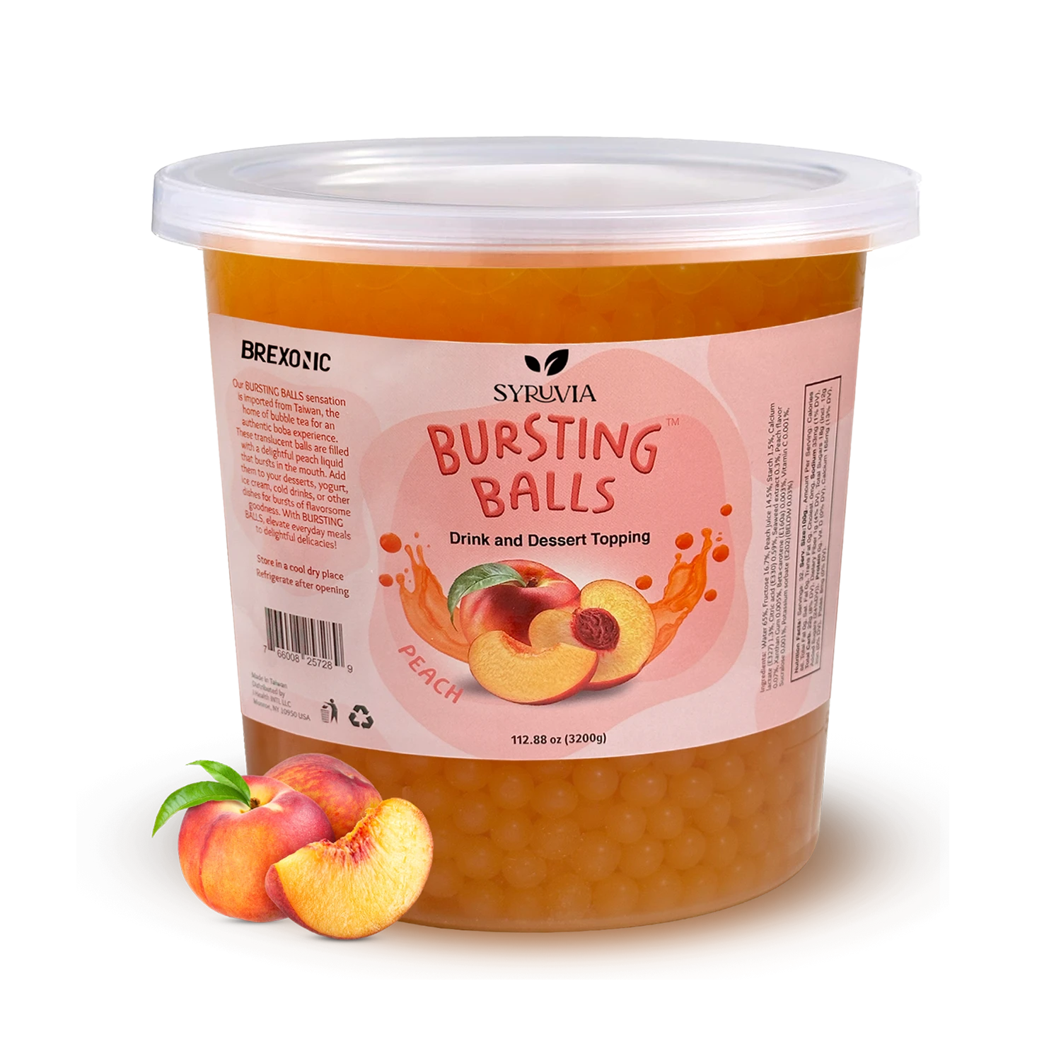 7 LB Peach Flavored Popping Boba