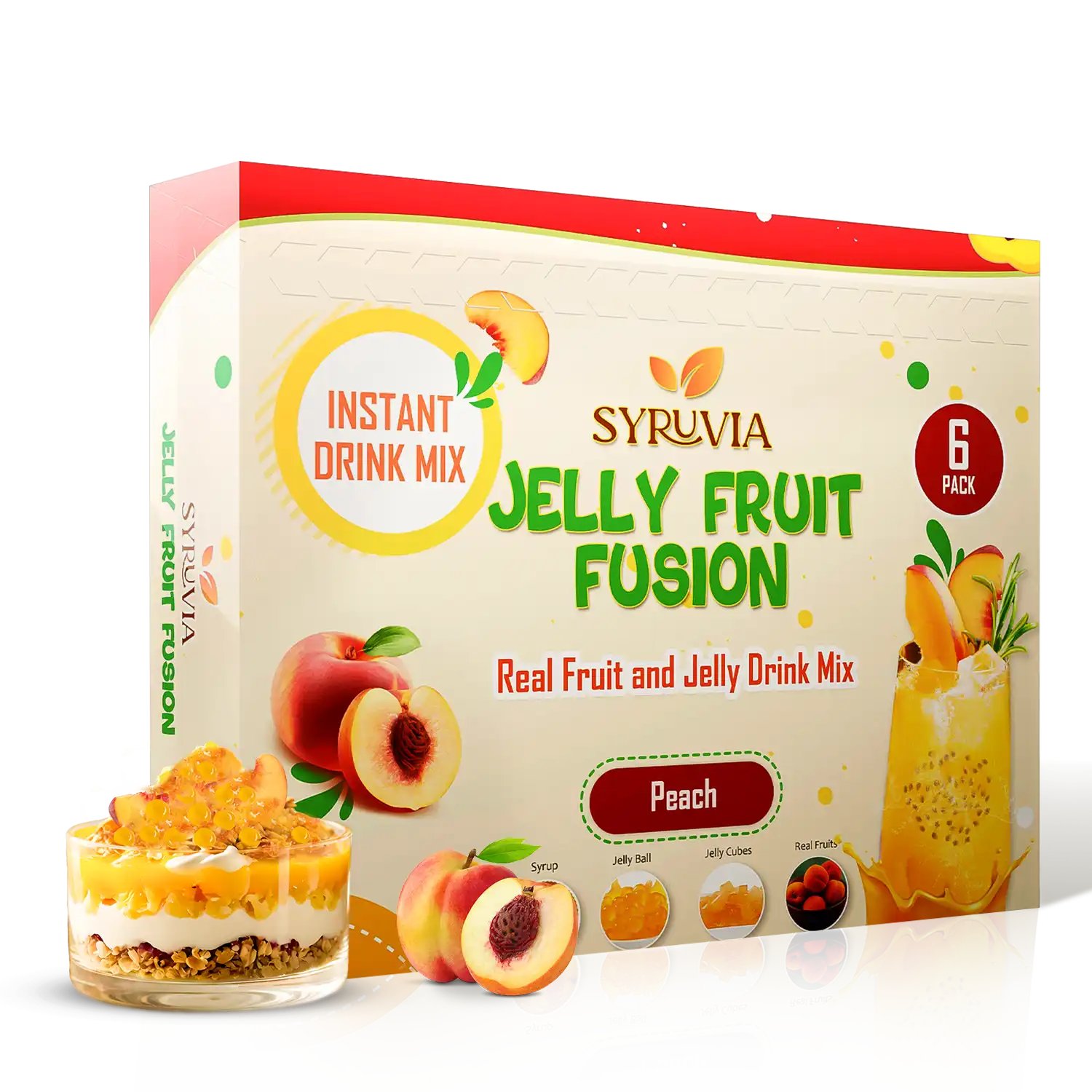 Peach fruit jelly drink