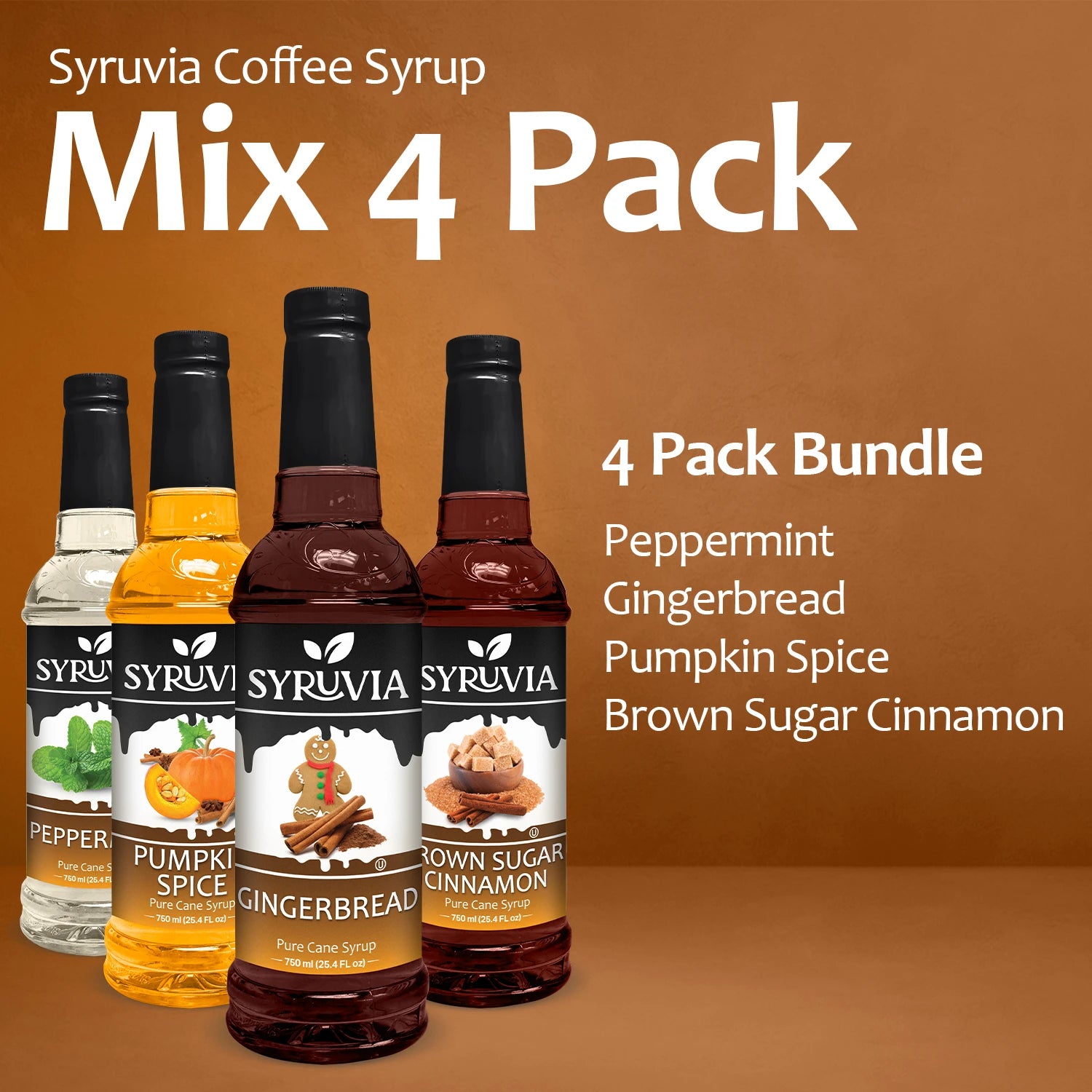 Peppermint Coffee Syrup Gingerbread Syrup Pumpkin Spice Syrup Brown Sugar Cinnamon Syrup 