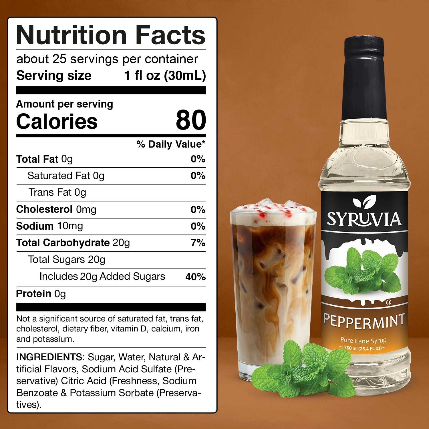 Peppermint Coffee Syrup Nutrition Facts