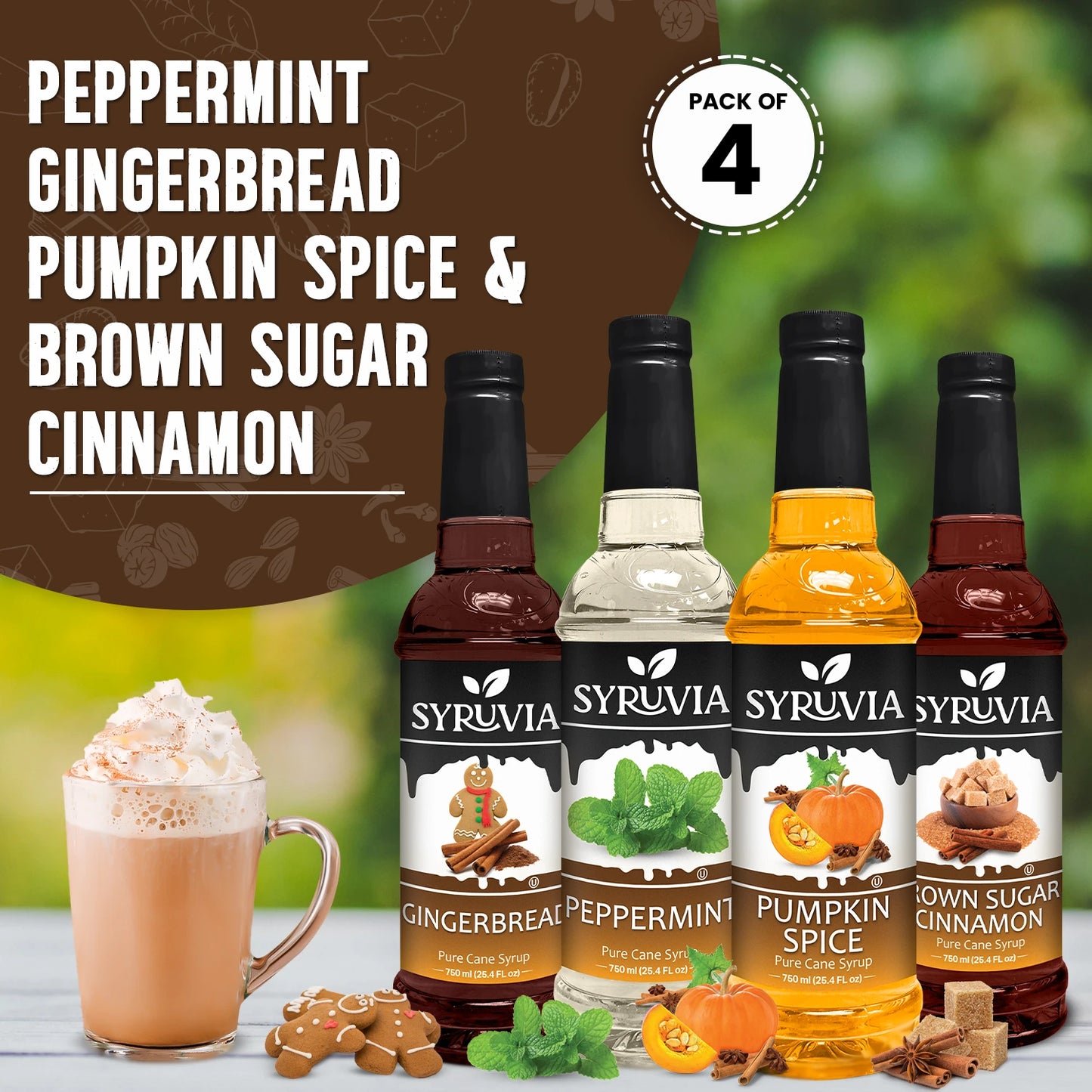 Peppermint Syrup Gingerbread Syrup Pumpkin Spice Syrup Brown Sugar Cinnamon Syrup  for Coffee