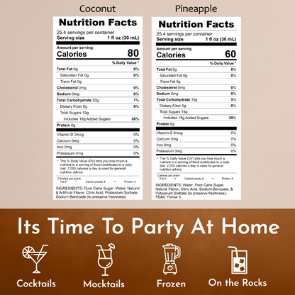 Variety Pack, Pineapple, and Coconut Fruity Syrup