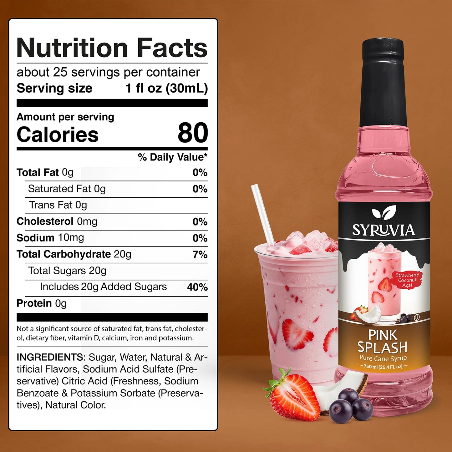 Pink Splash Syrup Nutrition Facts