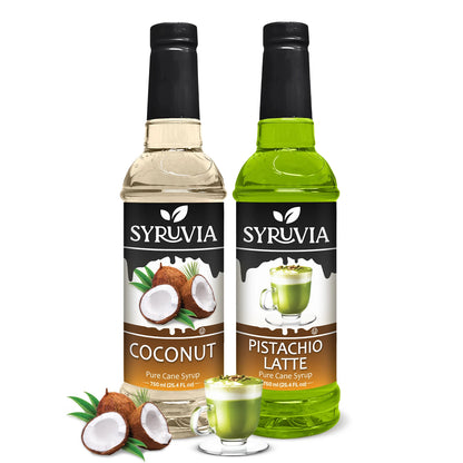 Variety Pack, Pistachio Latte, and Coconut Syrup