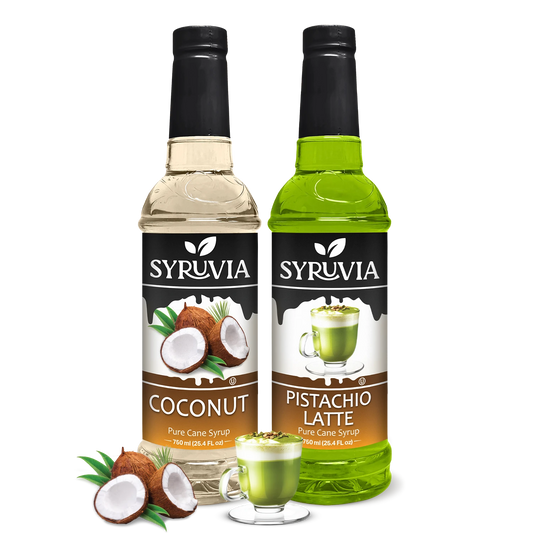 Variety Pack, Pistachio Latte, and Coconut Syrup