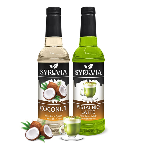 Variety Pack, Pistachio Latte, and Coconut Syrup