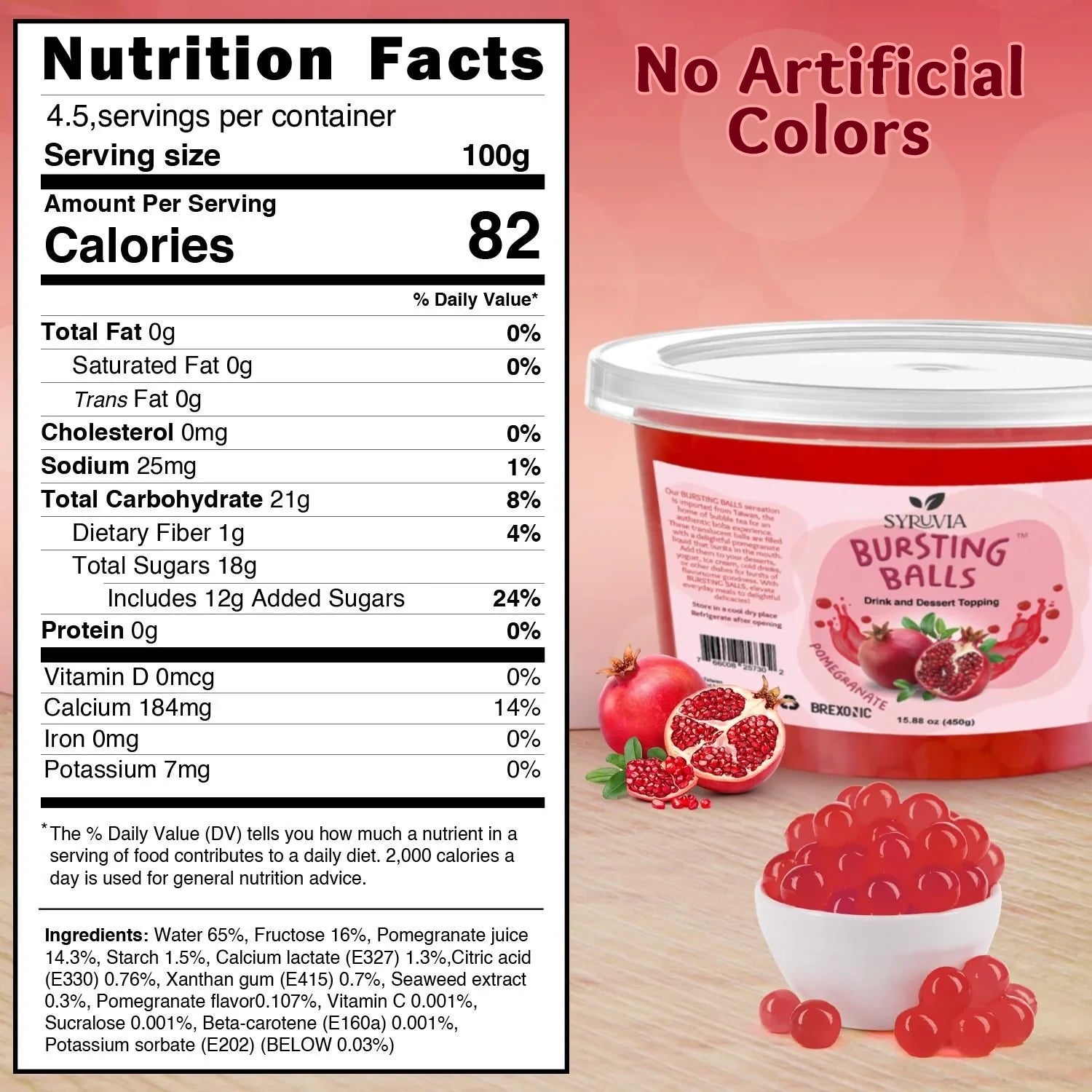 Pomegranate Flavored Popping Boba 1 LB