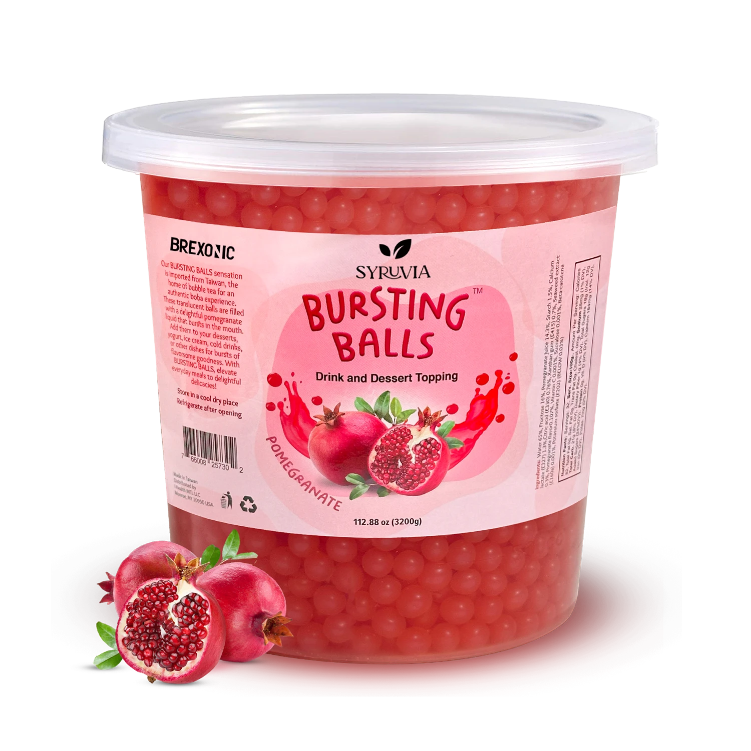 Pomegranate bursting Balls dessert topping 