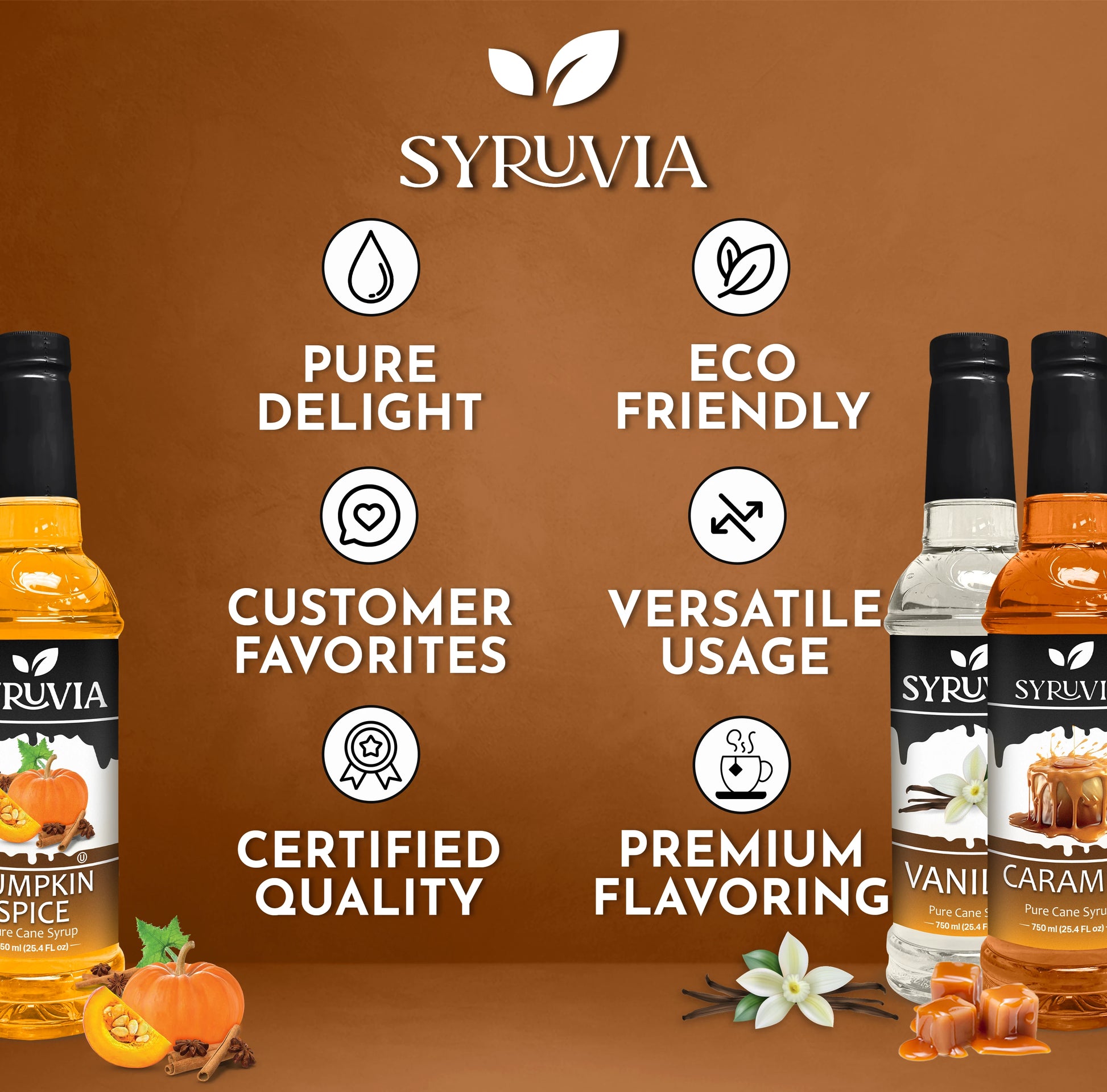 Pumpkin Spice Coffee Syrup Caramel Syrup Vanilla Coffee Syrup 
