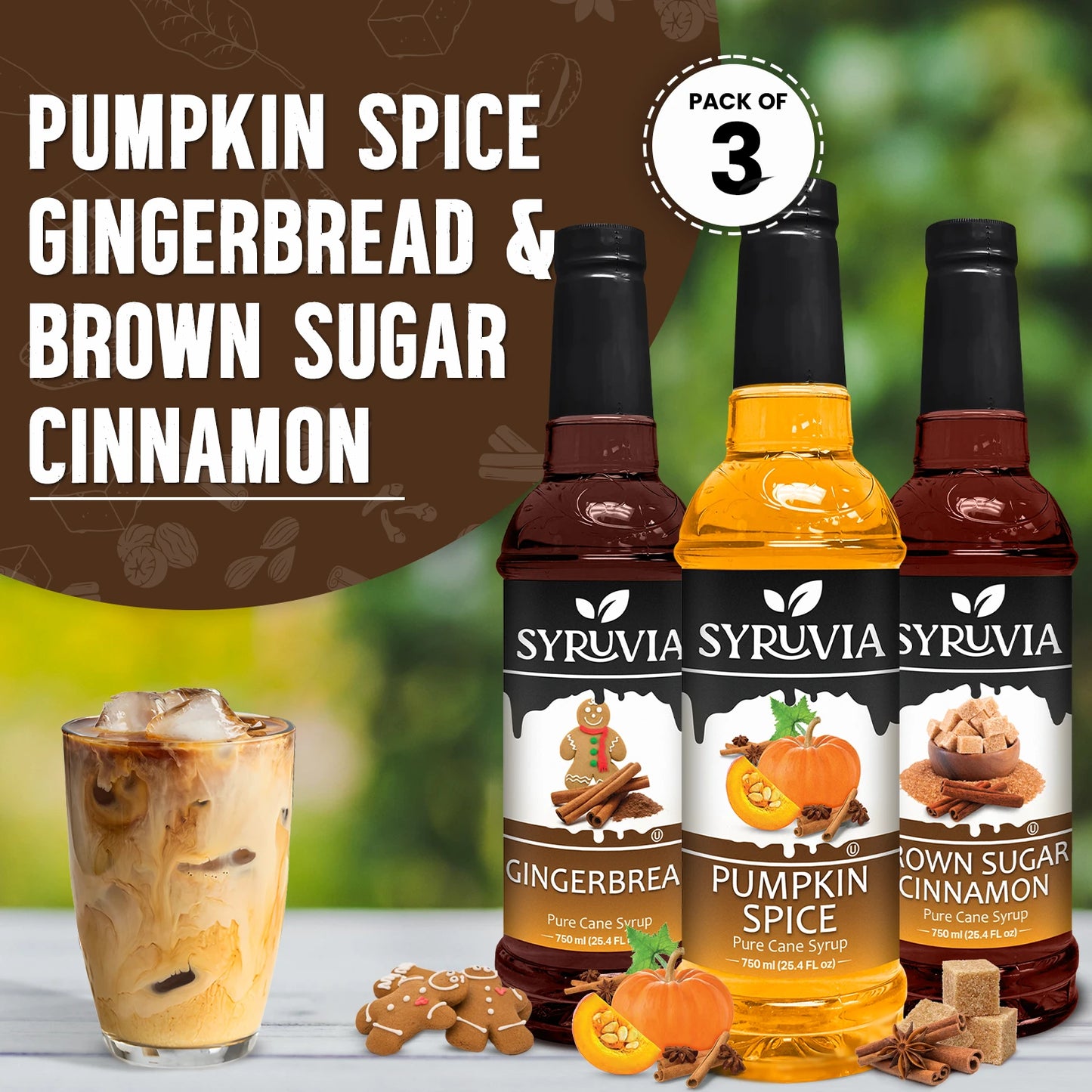 Pumpkin Spice Coffee Syrup Gingerbread Syrup Brown Sugar Cinnamon Syrup 
