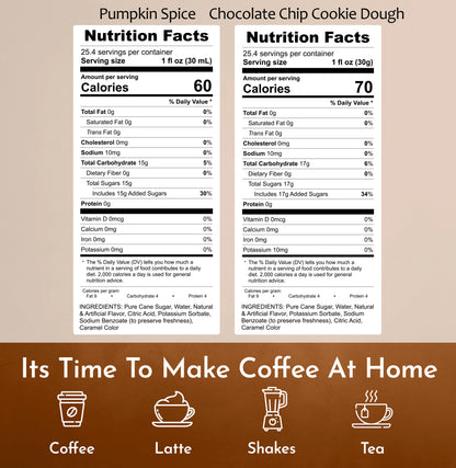Pumpkin Spice Syrup Chocolate Chip Cookie Syrup Nutrition Facts