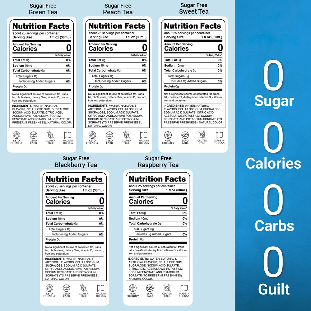 Syruvia Sugar Free Tea Flavor Collection