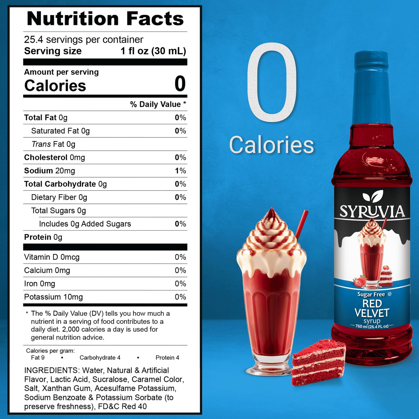 Syruvia Red Velvet sugar free syrup for coffee