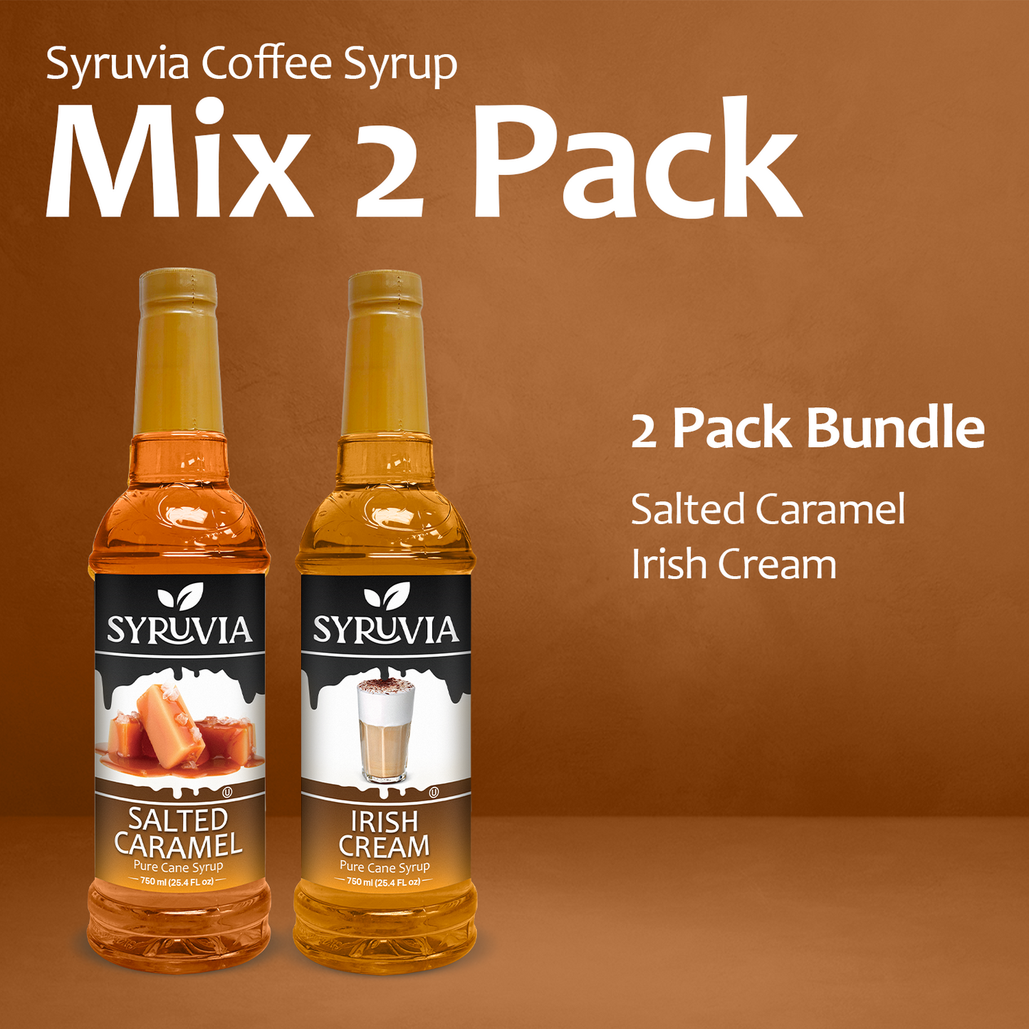 Variety Pack, Salted Caramel, and Irish Cream Coffee Syrup