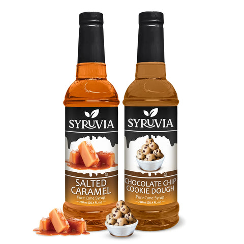 Variety Pack, Salted Caramel, and Chocolate Chip Cookie Dough Syrup