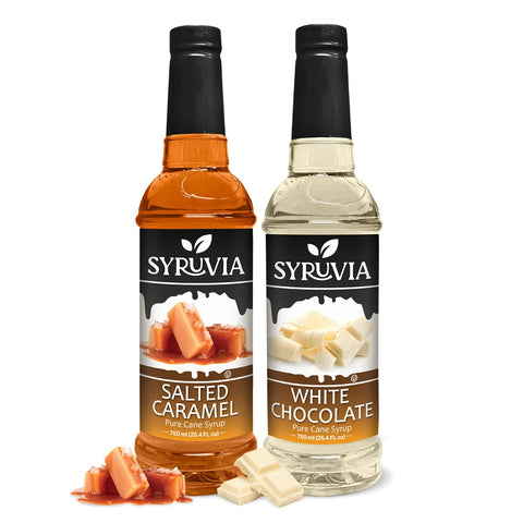 Variety Pack, Salted Caramel, and White Chocolate Syrup