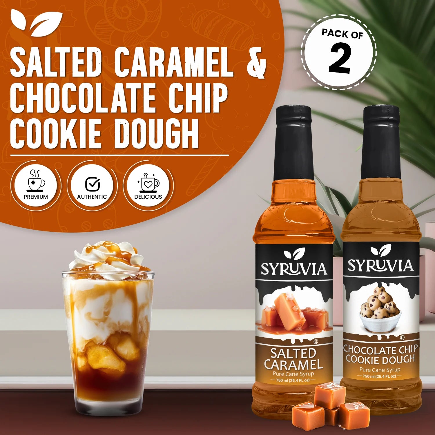 Salted Caramel Syrup Chocolate Chip Cookie Dough Syrup for Coffee