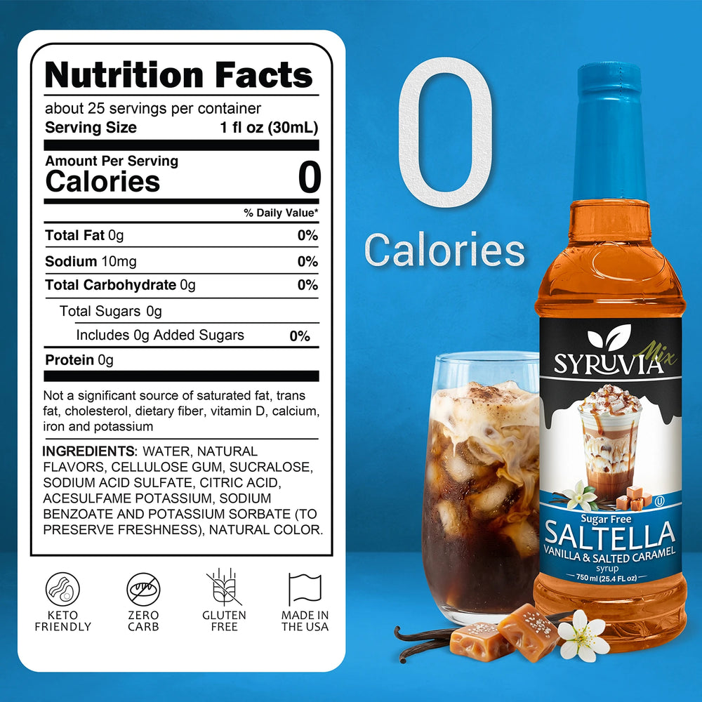 Sugar-Free SALTELLA Syrup™  Vanilla Salted Caramel