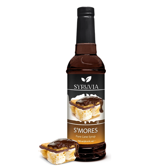 Syruvia Smores Pure Cane Coffee Syrup Bottle 750ml With Chocolate And Marshmallow