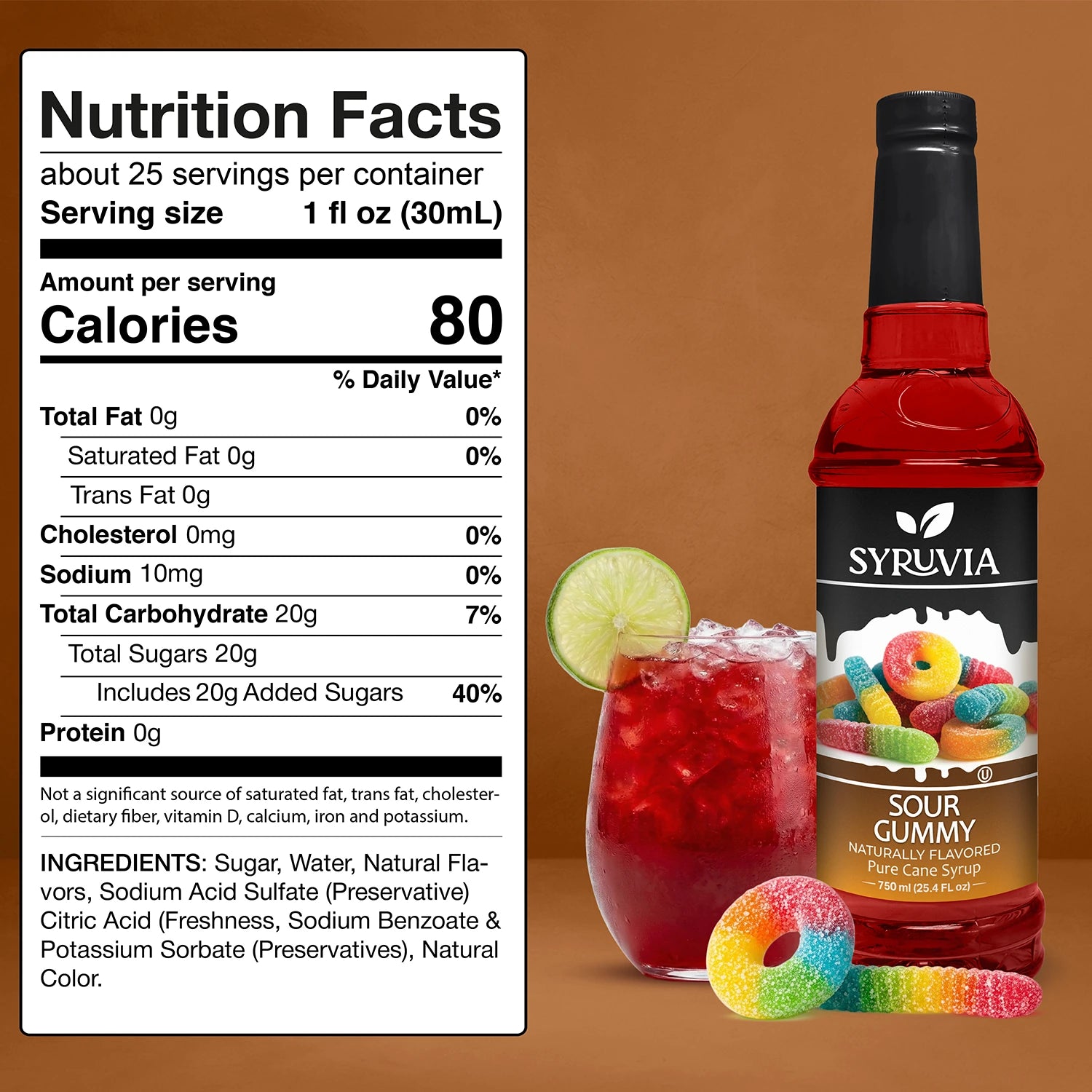 Sour Gummy Syrup Nutrition Facts