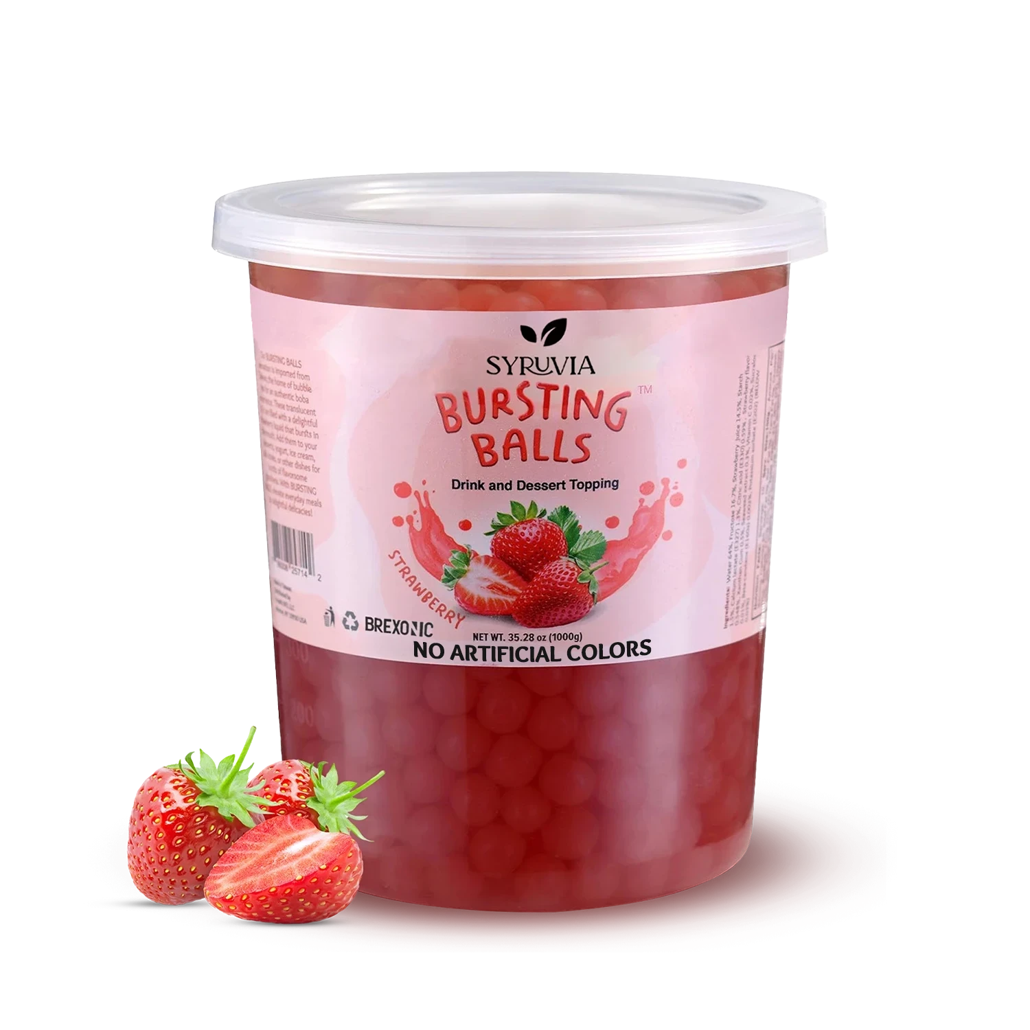 2 LB Strawberry Flavored Popping Boba