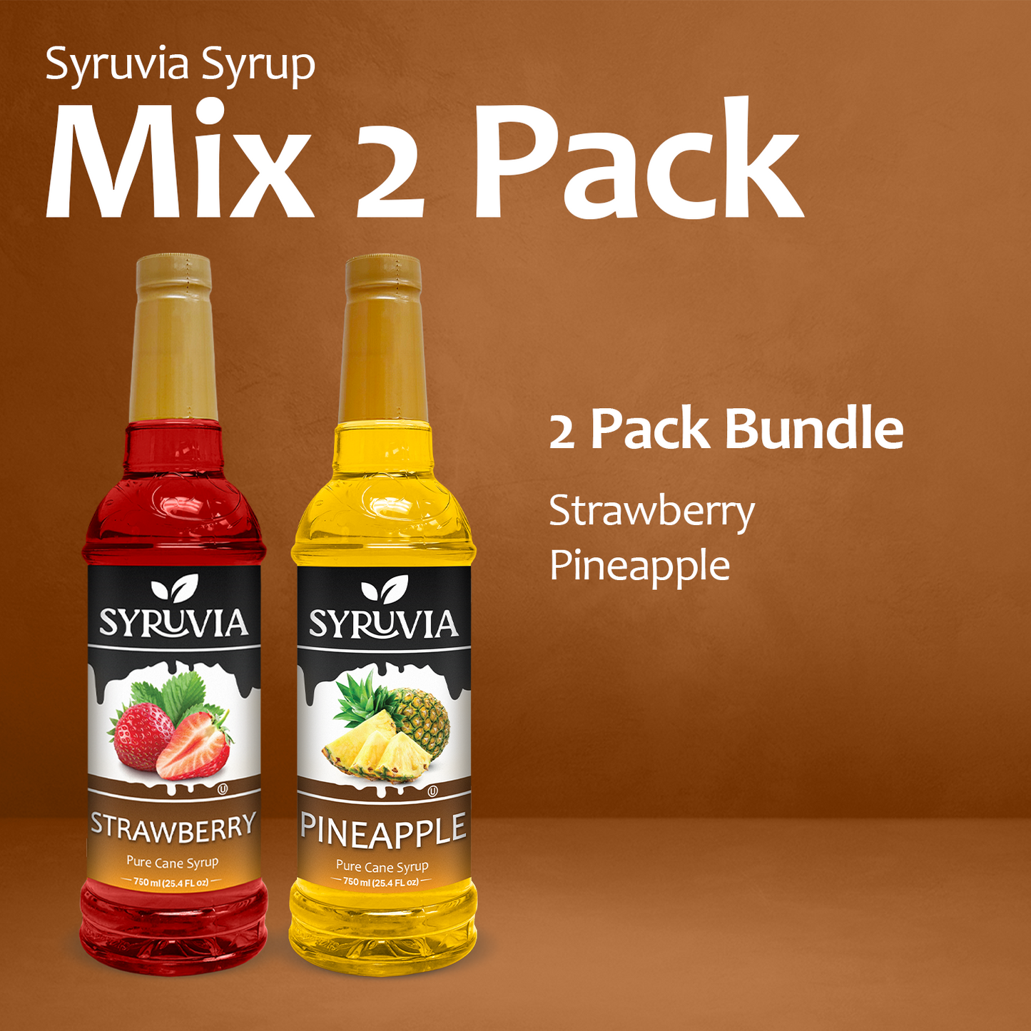 Variety Pack, Strawberry, and Pineapple Fruity Syrup