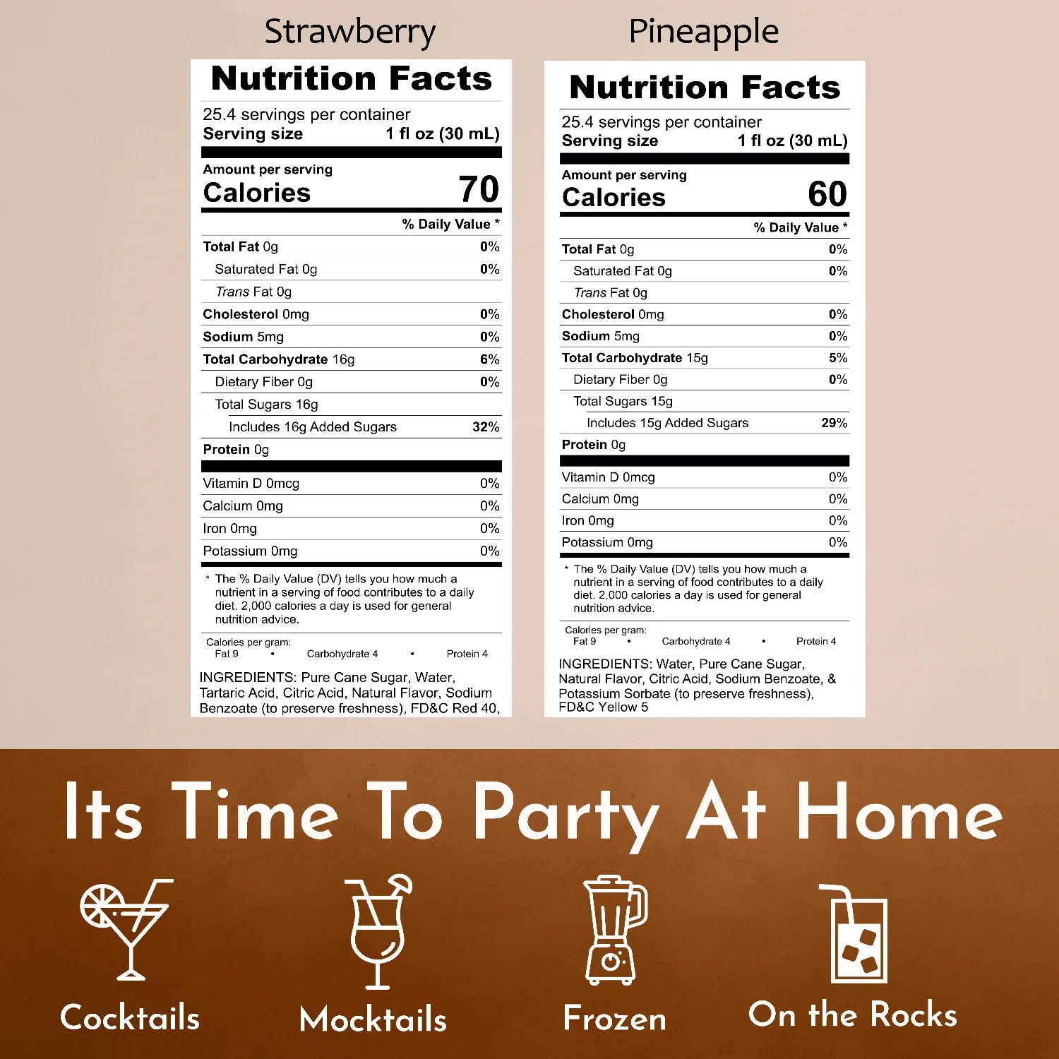 Strawberry Pineapple Syrup nutrition facts 