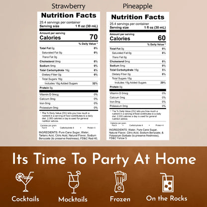 Strawberry Pineapple Syrup nutrition facts 