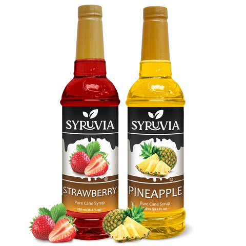 Variety Pack, Strawberry, and Pineapple Syrup