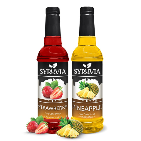 Variety Pack, Strawberry, and Pineapple Syrup