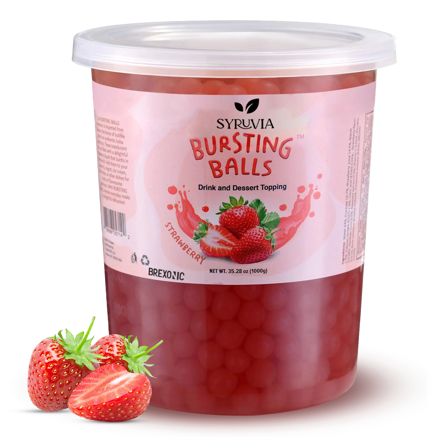 2 LB Strawberry Flavored Popping Boba