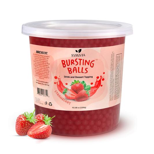 Strawberry bursting Balls dessert topping 