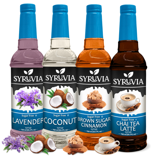 Variety Pack, Sugar-Free Chai Tea, Brown Sugar Cinnamon, Coconut, and Lavender Syrup