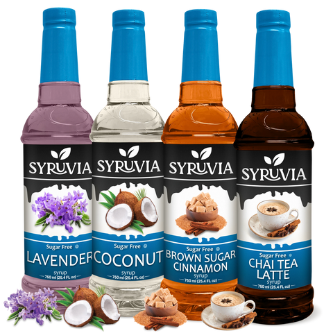 Variety Pack, Sugar-Free Chai Tea, Brown Sugar Cinnamon, Coconut, and Lavender Syrup