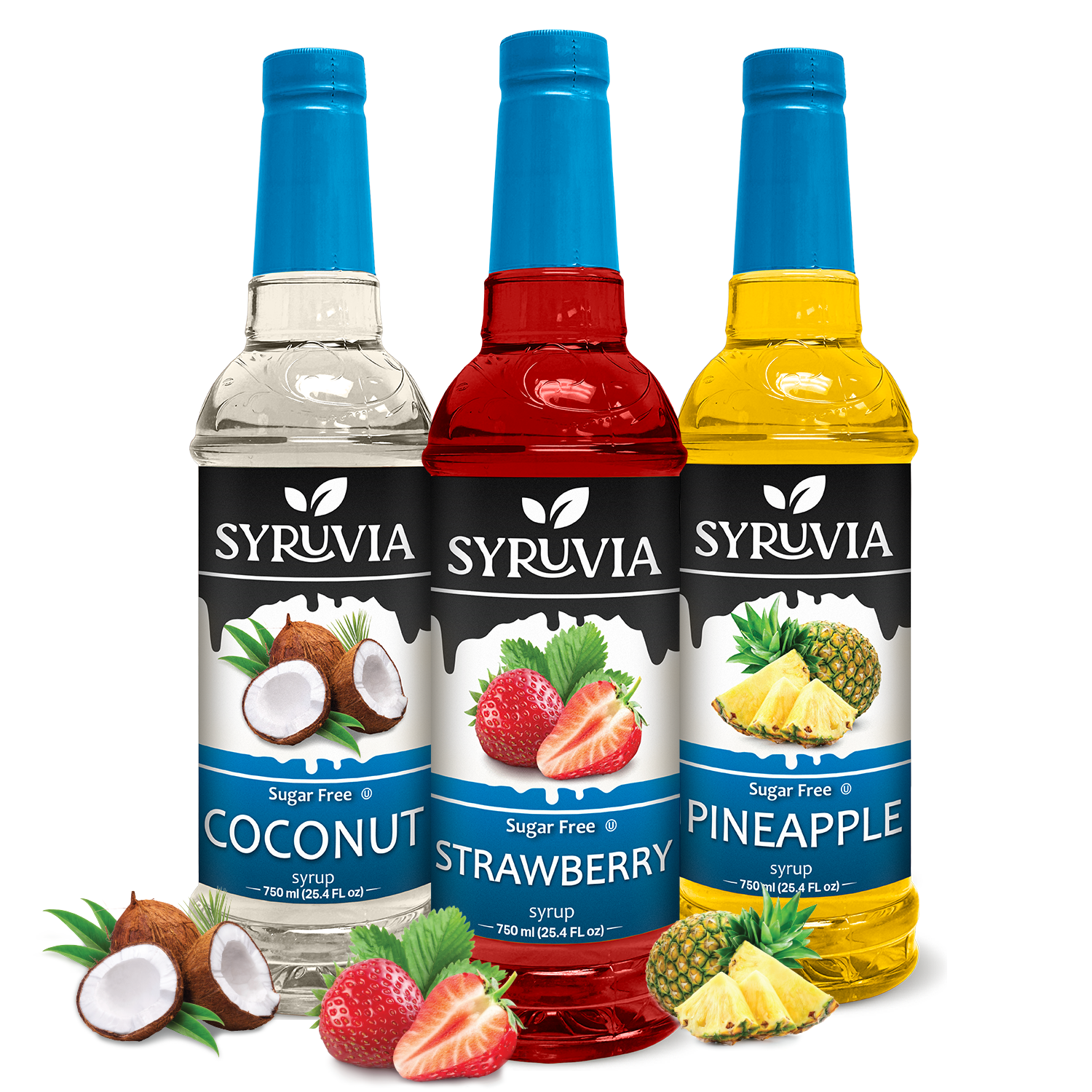 Variety Pack, Sugar Free Pineapple, Strawberry, and Coconut Syrup