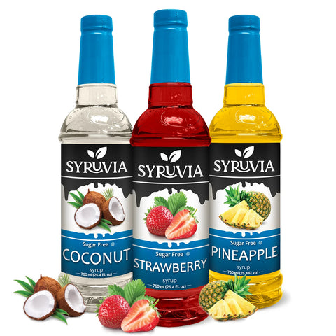 Variety Pack, Sugar-Free Pineapple, Strawberry, and Coconut Syrup