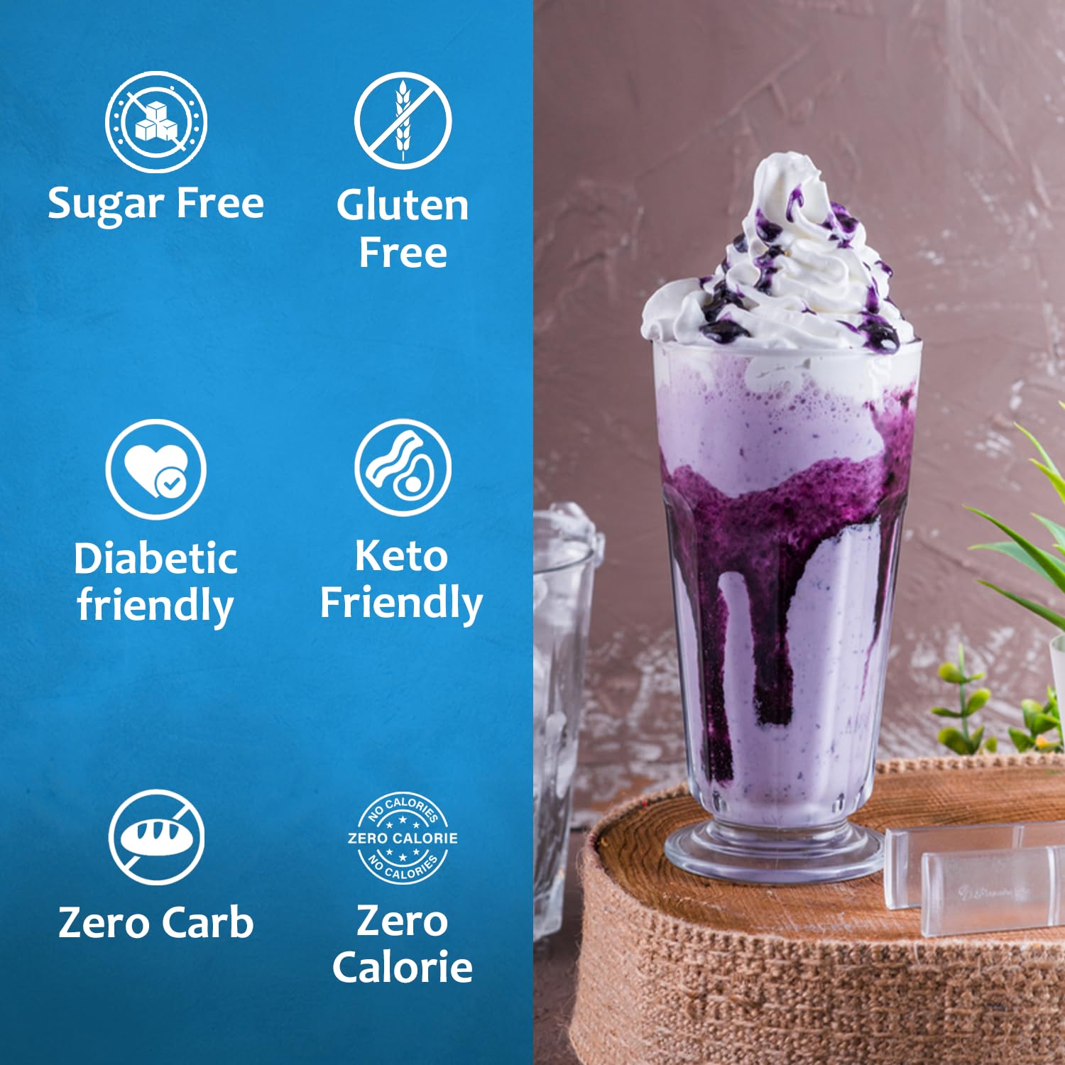 Sugar-Free BLUNILLA Syrup™ Vanilla Blueberry Diabetic Friendly