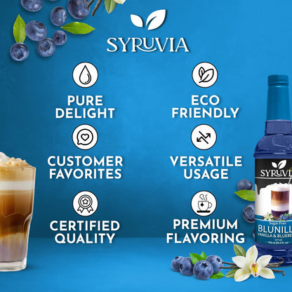 Sugar-Free BLUNILLA Syrup™ Vanilla Blueberry Premium Flavoring