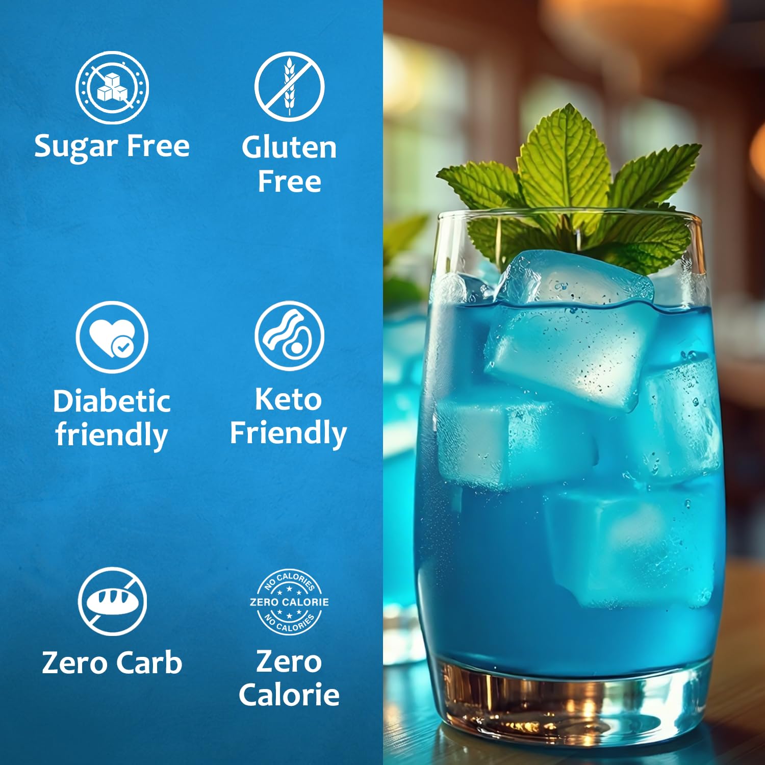 Sugar-Free Blue Raspberry Syrup Diabetic Friendly